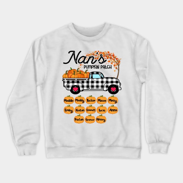 Nan's Pumpkin Patch Truck Art, Happy Halloween Shirt, Fall Shirt, Grandma Birthday Gift, Personalized Crewneck Sweatshirt by Merricksukie3167